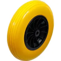 Bgs Do it yourself Roue de brouette PU, jaune/noire 400 mm