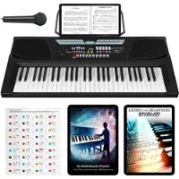 Finesse Keyboard Piano - 54 Touches - Stickers Piano - Electric Piano - Digital Piano - Child - Adults