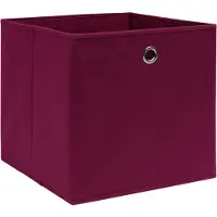 vidaXL Boîtes de rangement 10 pcs. Non tissé 28x28x28 cm rouge foncé