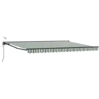 vidaXL Auvent Rétractable Électrique Vert Et Blanc 4,5 × 3 M