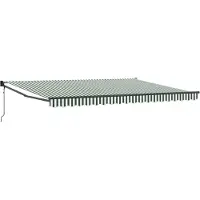 vidaXL Store extensible vert et blanc 450 x 300 x 165 cm