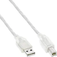 InLine 34510T USB 2.0 Kabel, A an B, transparent, 1m