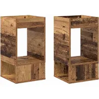 vidaXL Table d'appoint 2 pcs Bois ancien 30 x 30 x 56 cm