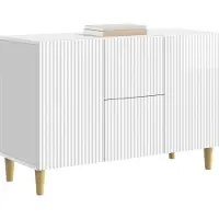 vidaXL Buffet blanc brillant 89 x 34,5 x 60 cm en aggloméré