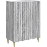 vidaXL Meuble de rangement latéral, Sonoma-gris, 66 x 34,5 x 90 cm, fabriqué en panneaux de particules