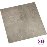 vidaXL , panneaux de sol en PVC, couleur marron foncé et gris, surface de 5,11 m², 55 pièces