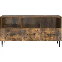 vidaXL Meuble TV en chêne fumé 102 x 34,5 x 50 cm en aggloméré