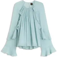 BOSS pour femme. 50573224 Blouse Bradia verte (38), Casuel, Viscose, Manche longue