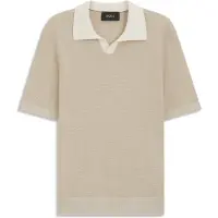 BOSS Polo en maille de coton et de soie à col Johnny