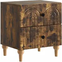 vidaXL Cabinet de chevet avec tiroir Chêne fumé 43 x 34,5 x 48 cm