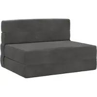 vidaXL Canapé-lit pliant , gris foncé, 190 x 70 x 15 cm, velours