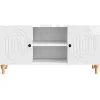 vidaXL Meuble TV , blanc brillant, 102 x 34,5 x 50 cm, aggloméré