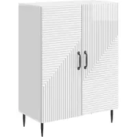 vidaXL Buffet blanc brillant 66 x 34,5 x 89,5 cm en aggloméré