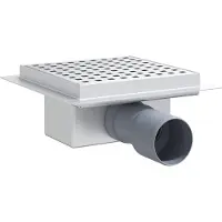 vidaXL Siphon de douche argenté 15 x 15 cm en acier inoxydable 304