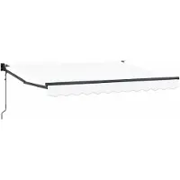 vidaXL , store enroulable blanc, 3,5 x 2 m, polyester et métal