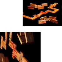 Ubergames Giga Domino - 18 x 9 cm - Bois Eco-India, Dans un sac de transport pratique