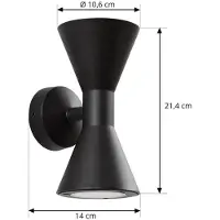 LUCANDE Luminaires d'extérieur , Xalor, dimmable, Noir, Balcon, Aluminium, Moderne