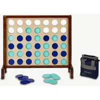 Ubergames Giga 4 Gains - ECO Bois de Frêne - 83x63cm - Bois dur Inde - Complet avec 42 disques - Avec roues