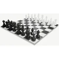 Ubergames Jeu d'échecs XL pour l'extérieur - Roi 30 cm - avec sol en plastique 140 x 140 cm