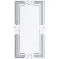 Happyment Miroir mural cristal XL - salon et chambre - rectangulaire - à poser ou à suspendre - 120x60?cm