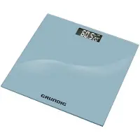 Grundig Pèse-personne Digital - Pèse-personne jusqu'à 180KG - Pèse-personne avec écran LCD et affichage de la température - Unités Kg et Lb - Arrêt automatique - Plateau en verre - Argent