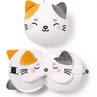 Sonstige Verlage Relaxeazzz Adoramals Lola chat, Coussin de voyage, Orange, Blanc, Gris, Multicolore