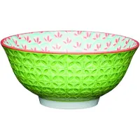 Kitchencraft ECMKCBOWL31SET - Set de bols en céramique de avec un design géométrique en relief.