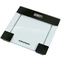 Grundig Pèse-personne digital - Pèse-personne jusqu'à 180KG - Pèse-personne avec écran LCD et affichage de la température - Unités Kg et Lb - Arrêt automatique - Plateau en verre