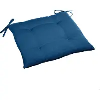 Hespéride Coussin carré pour chaise à 4 pieds « Korai », bleu indigo, 40 x 40 x 4 cm, en polyester -