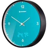 Bresser MyTime LEDsec Horloge murale 24 cm avec affichage de la température