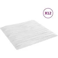 vidaXL Panneaux muraux , 12 pièces, blanc pierre, 50 x 50 cm, mousse XPS