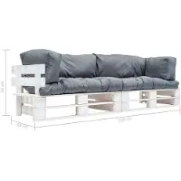 vidaXL Ensemble de canapé de jardin palettisé 2 pièces Coussin en pin gris