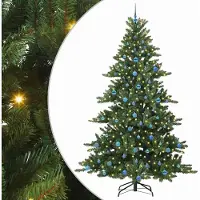vidaXL Arbre de Noël artificiel pliable Vert 240 cm PVC et acier