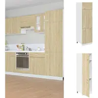 vidaXL Armoire réfrigérée Lyon Chêne Sonoma 60x57x207 cm Matériau dérivé du bois
