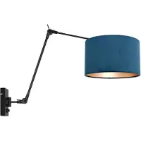 Steinhauer Lampe de lecture murale noire Prestige Chic avec du velours bleu