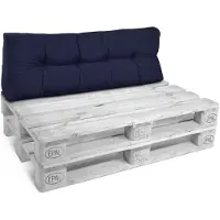 Beautissu Coussin de dossier Beautiss Coussin de palette Outdoor Eco Style, 120 x 40 cm, bleu
