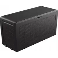 Keter Boîte de rangement en rotin 270 L - Anthracite 246963