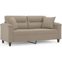 vidaXL Canapé 2 places avec coussin Taupe 140 cm Tissu microfibre