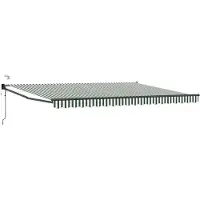 vidaXL Store électrique rétractable vert et blanc 5 x 3 m