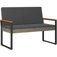 vidaXL Banc d'extérieur 2 places, 107 x 61 x 80 cm, en résine tressée, rectangulaire