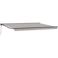 vidaXL Store à enroulement manuel, gris clair, 4,5 x 3,5 m