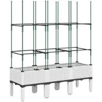vidaXL Jardinière avec treillis blanc 120x40x142,5 cm PP