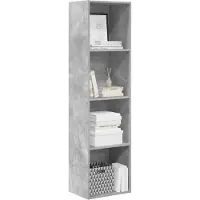 vidaXL Bibliothèque gris béton 40x30x152 cm bois d'ingénierie