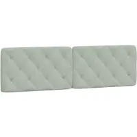 vidaXL Coussin de tête de lit gris clair 180 cm velours