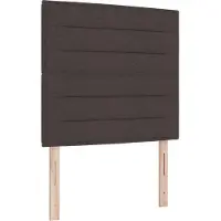 vidaXL Tête de lit LED avec barres lumineuses LED brun foncé 90 cm Tissu
