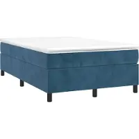 vidaXL Lit boxspring sans matelas bleu foncé 160x210 cm velours