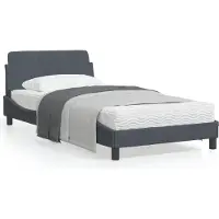 vidaXL Cadre de lit "Dover" gris foncé 100x200 cm velours