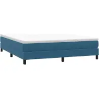 vidaXL Lit boxspring sans matelas bleu foncé 180x220 cm velours