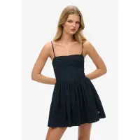 Superdry Broderie Cami Sleeveless Short Dress Noir XS Femme