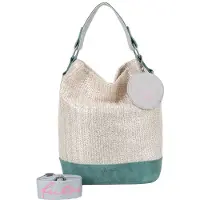 Fritzi aus Preußen sac à épaule sac à épaule bandoulière Olga Limited Panther Painted Straw Silver Jade argenté
